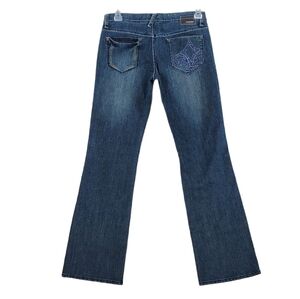 PJ Petrol Chloe Blue Jeans Wmn 8 29x34 Western Bootcut Embellished Bling (31x33)